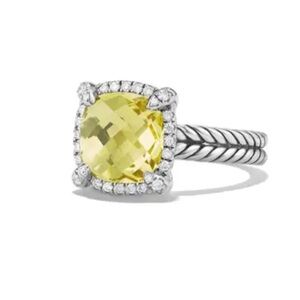 Châtelaine Small Pavé Bezel Ring with Diamonds, David Yurman